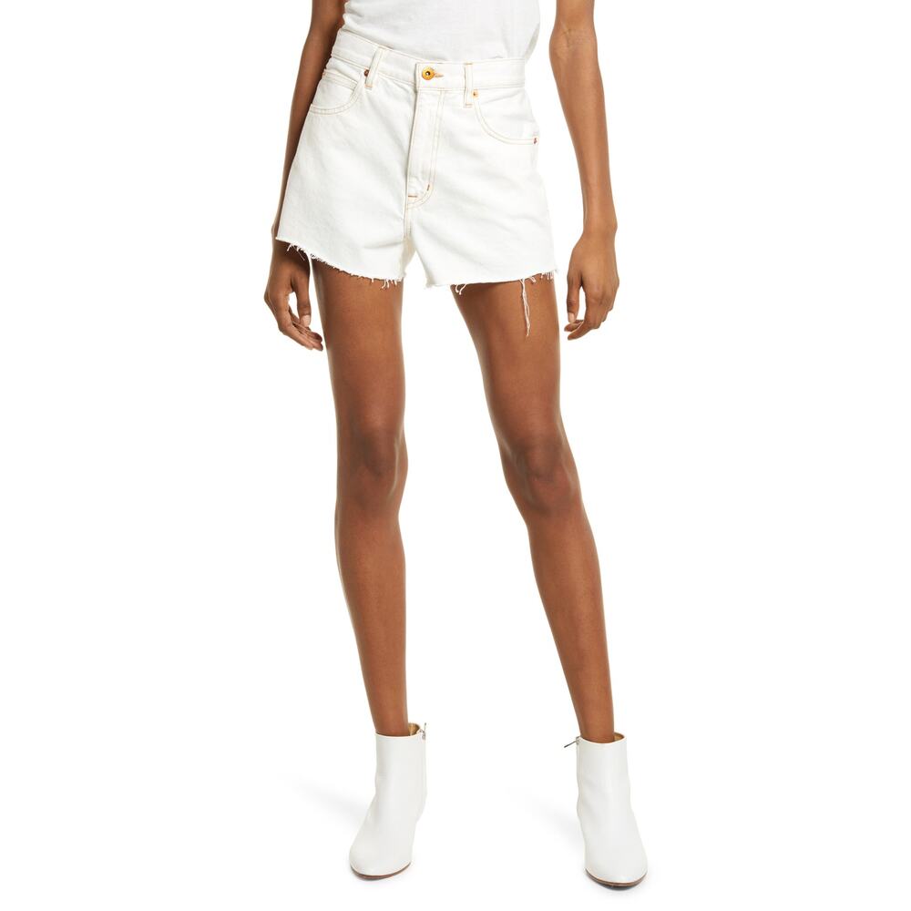 Slvrlake 'Farrah' White High Waist Cutoff Denim Shorts Size 23